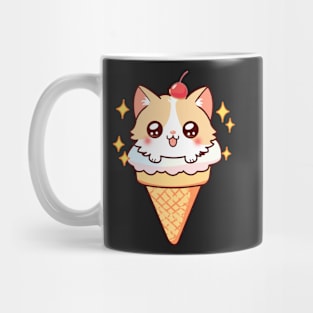 Kawaii Ice Cream Cat Pattern Mug